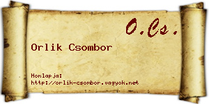 Orlik Csombor névjegykártya